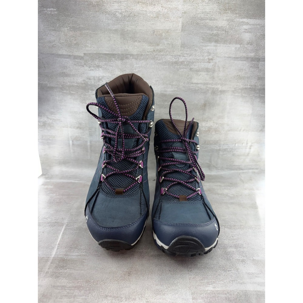 Oboz Bridger Mid B-DRY Waterproof Hiking Boots Blue Purple Women Sz 9.5 Wide